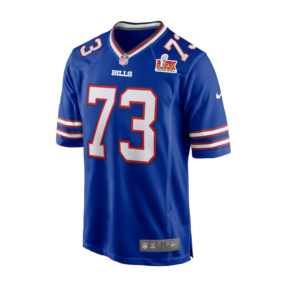Alternative view of Dion Dawkins #73 Buffalo Bills Super Bowl LIX Jersey - Men's - Royal JS9127 nicesnker