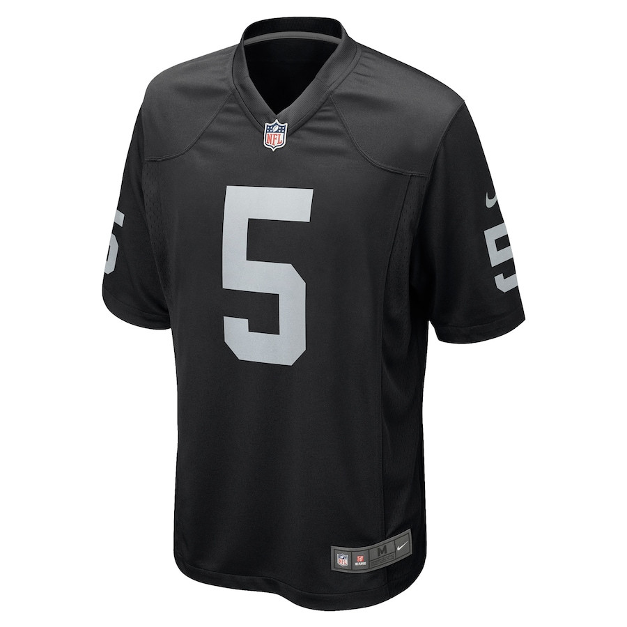 Alternative view of Divine Deablo 5 Las Vegas Raiders Men Game Jersey - Black JS3714 nicesnker
