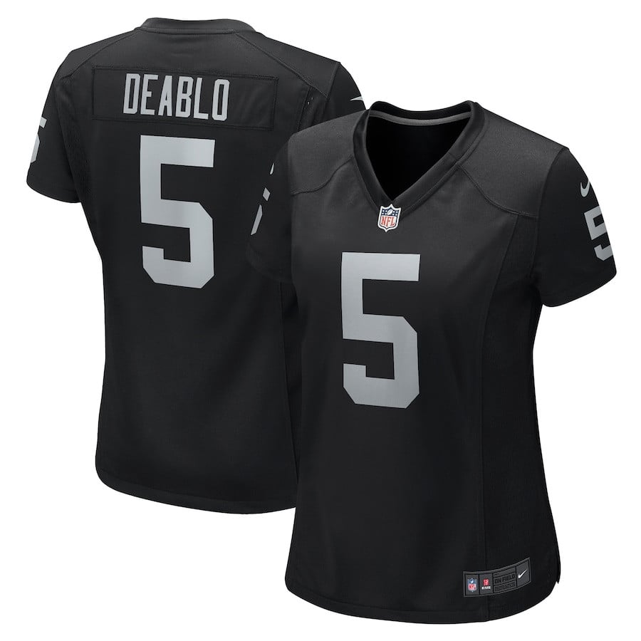 Divine Deablo 5 Las Vegas Raiders Women Game Jersey - Black JS3901 nicesnker