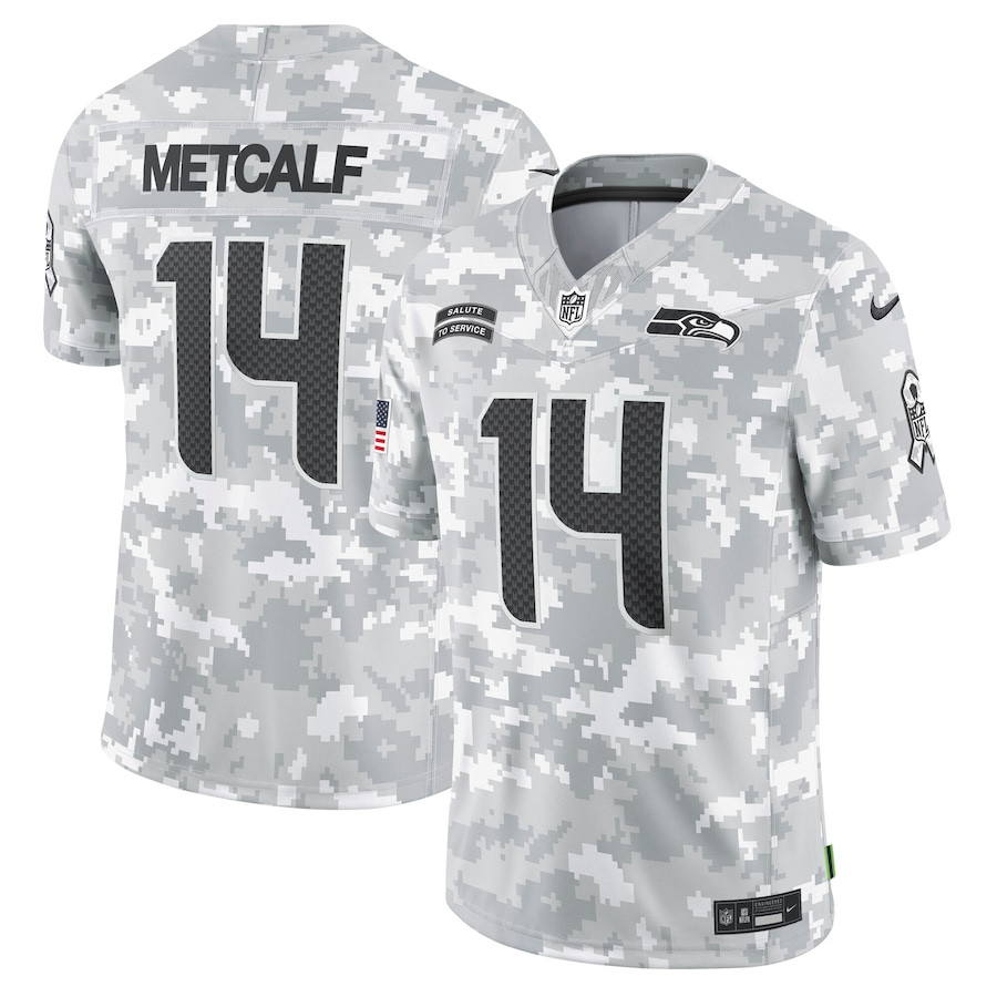 DK Metcalf 14 Seattle Seahawks 2024 Salute to Service Limited Men Jersey - Arctic Camo JS4307 nicesnker