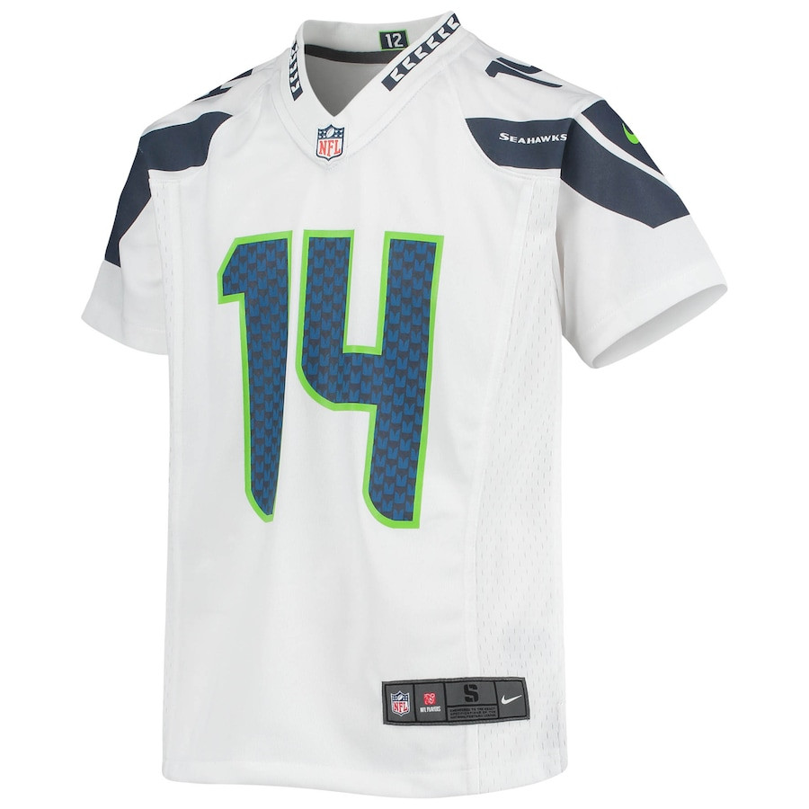 Alternative view of DK Metcalf 14 Seattle Seahawks YOUTH Game Jersey - White JS2380 nicesnker