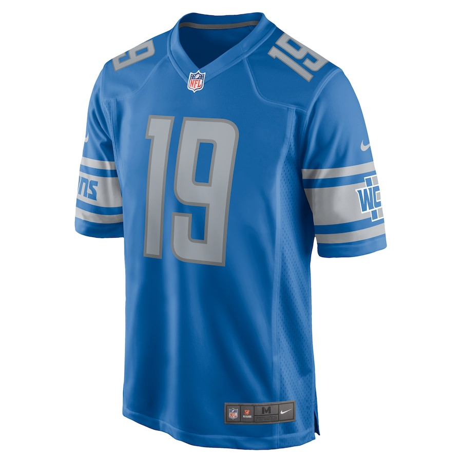 Alternative view of Donovan Peoples-Jones 19 Detroit Lions Game Men Jersey - Blue JS5837 nicesnker