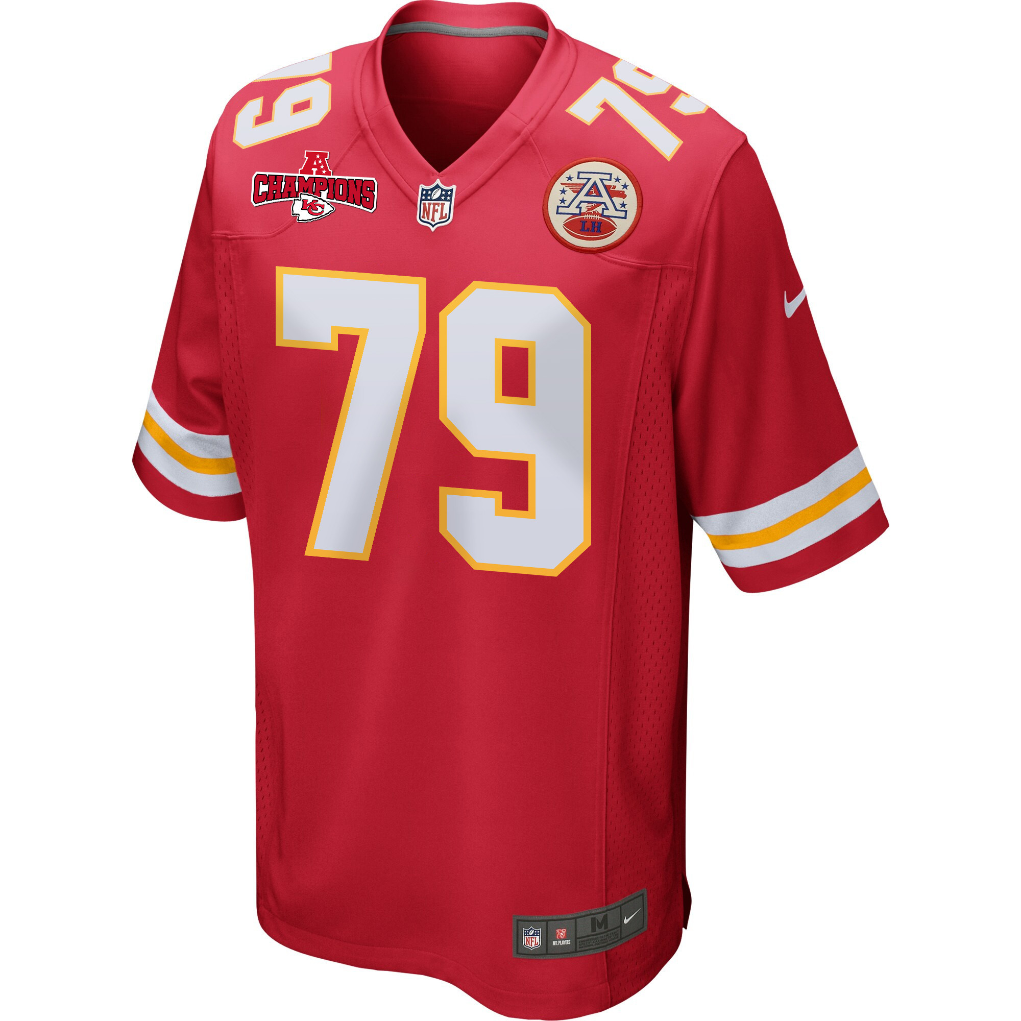 Alternative view of Donovan Smith 79 Kansas City Chiefs AFC Champions Patch Game Men Jersey - Red JS4648 nicesnker