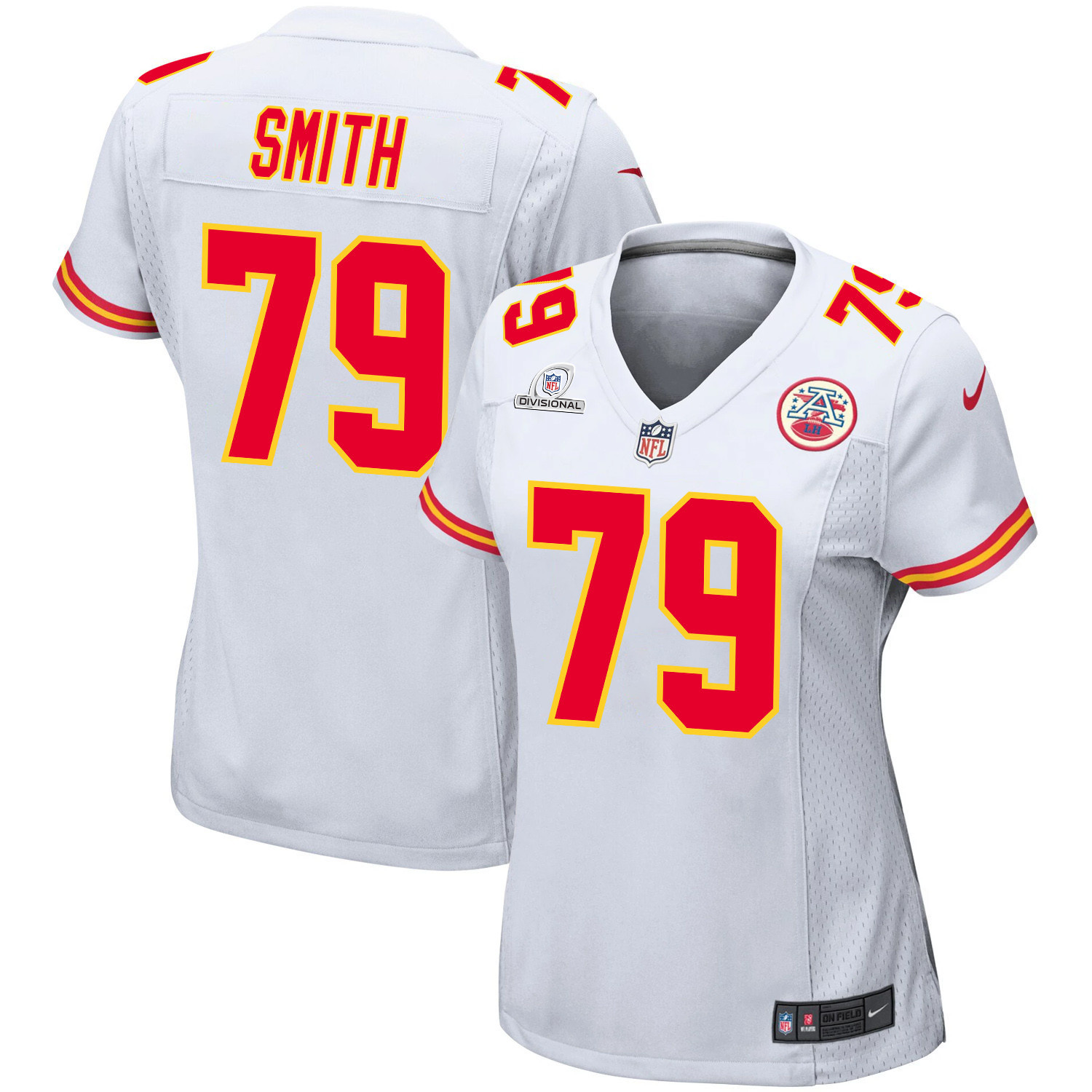 Donovan Smith 79 Kansas City Chiefs Super Bowl LVIII Patch Game Women Jersey - White JS3465 nicesnker