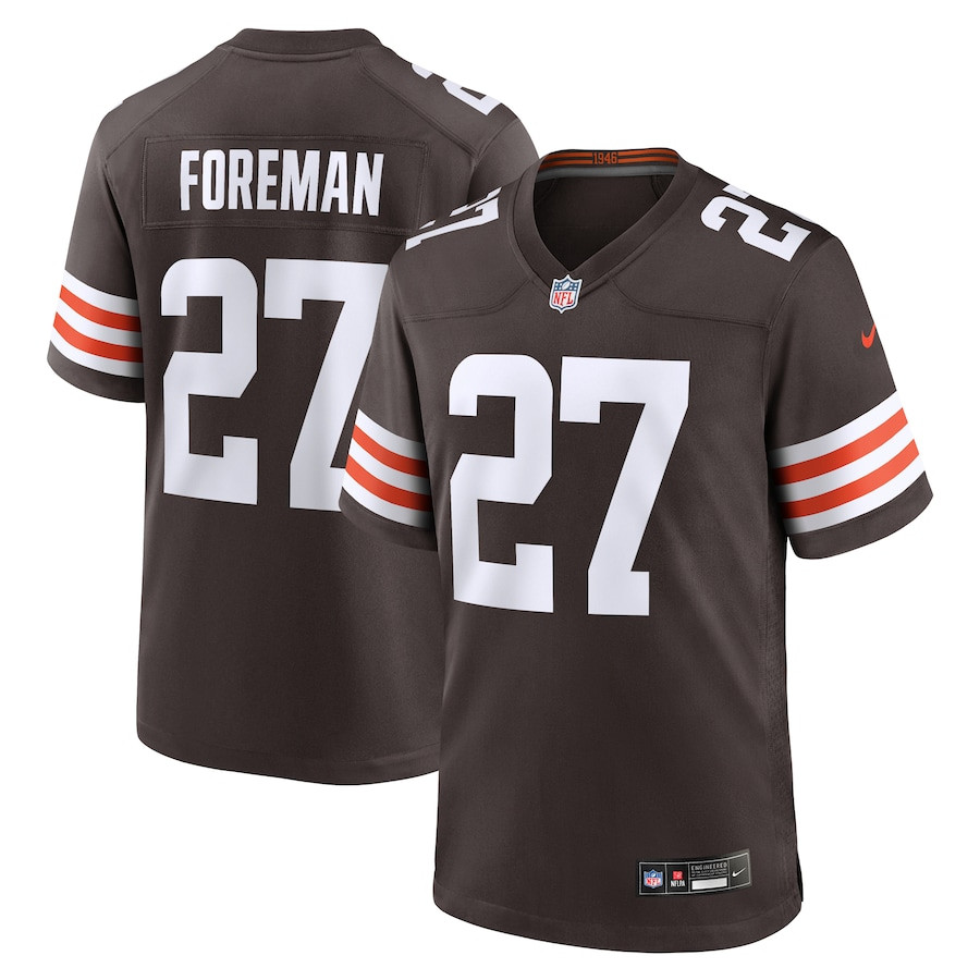D'Onta Foreman 27 Cleveland Browns Team Game Men Jersey - Brown JS7997 nicesnker