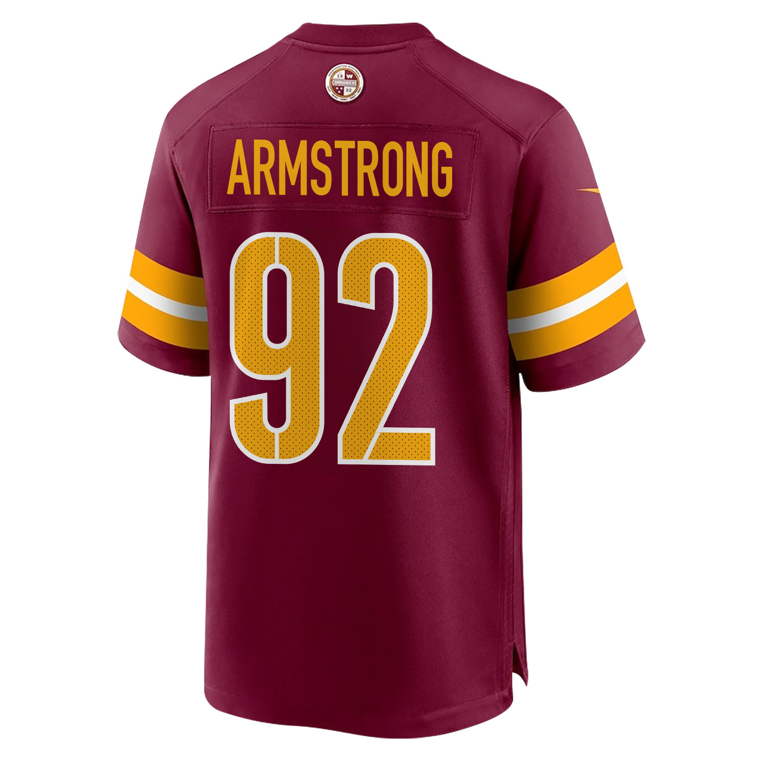 Alternative view of Dorance Armstrong 92 Washington Commanders Super Bowl LIX Champions Patch Game Men Jersey - Burgundy JS2258 nicesnker