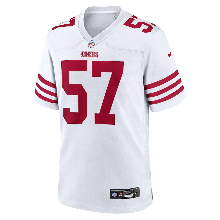 Alternative view of Dre Greenlaw 57 San Francisco 49ers Game Men Jersey - White JS4934 nicesnker