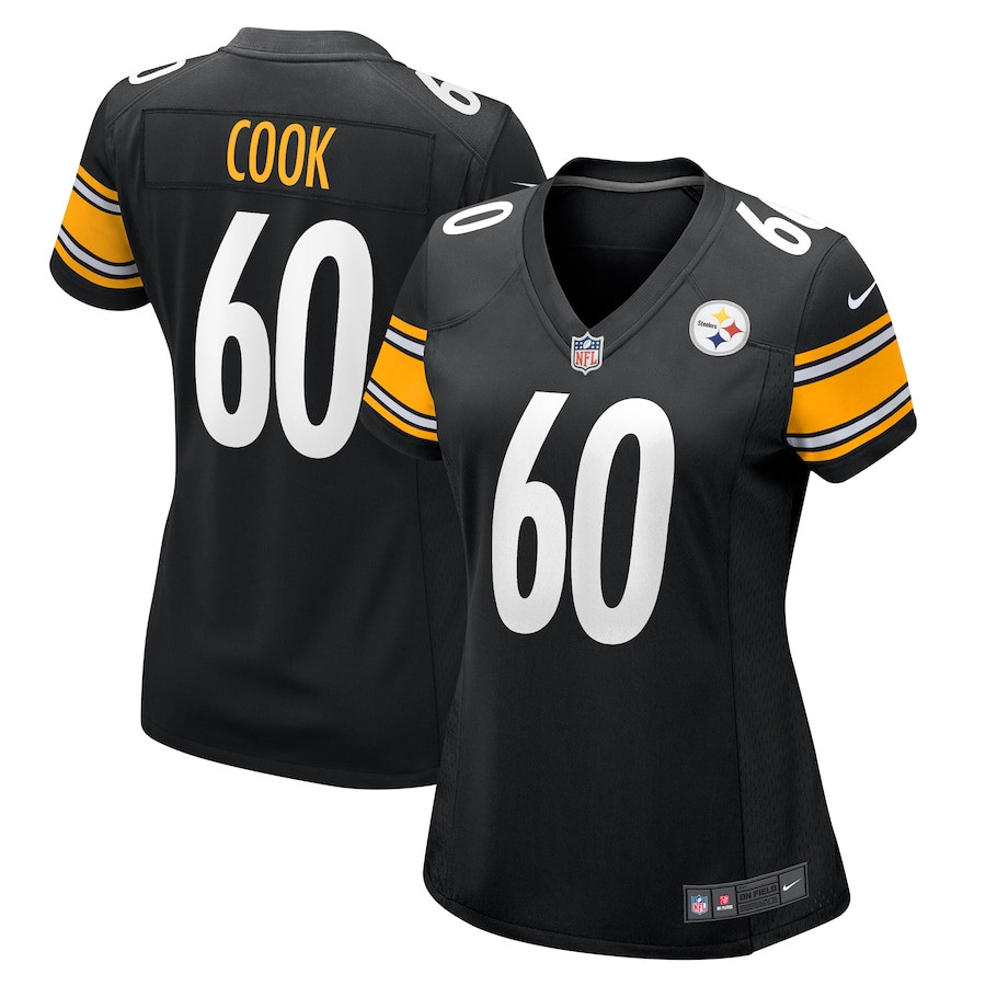 Dylan Cook 60 Pittsburgh Steelers Women's Game Jersey - Black JS7631 nicesnker