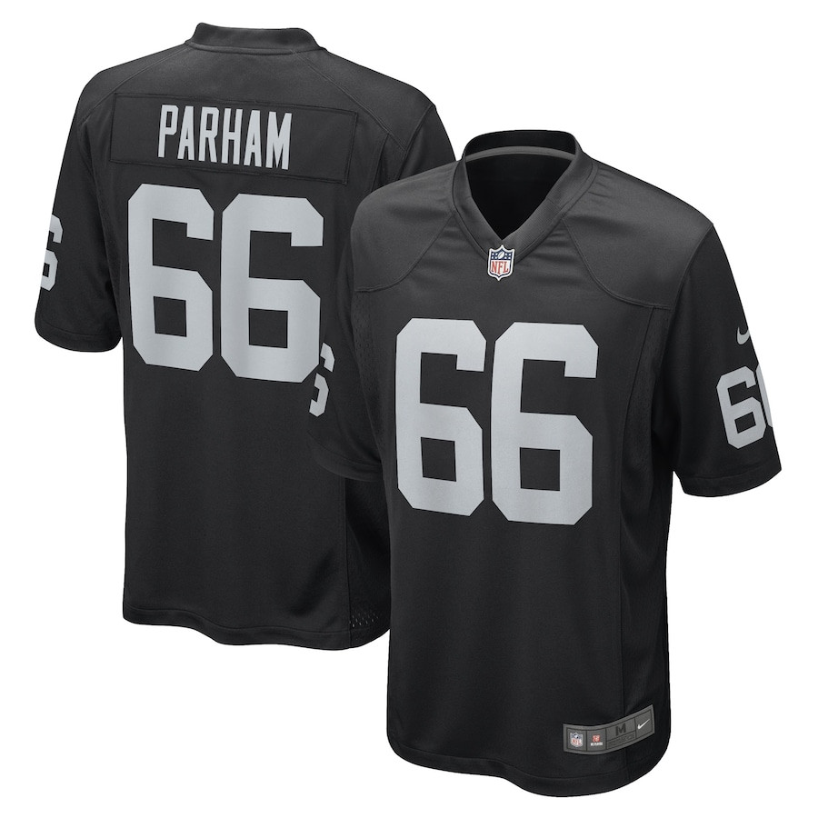 Dylan Parham 66 Las Vegas Raiders Team Game Men Jersey - Black JS5379 nicesnker