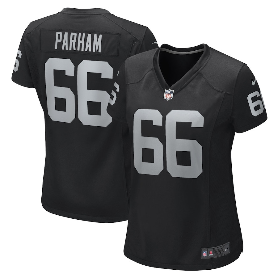 Dylan Parham 66 Las Vegas Raiders Women's Team Game Jersey - Black JS8027 nicesnker