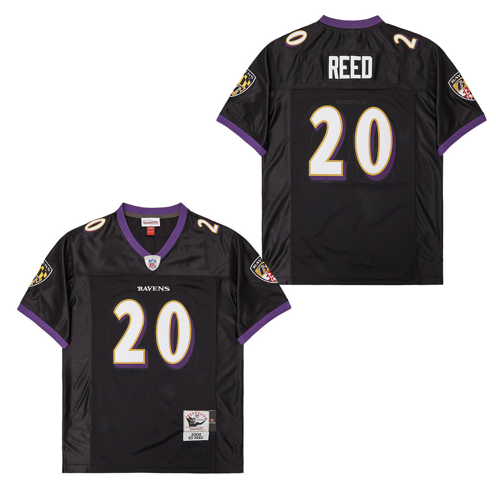 Ed Reed 20 Baltimore Ravens Throwback Men Jersey - Black JS6366 nicesnker