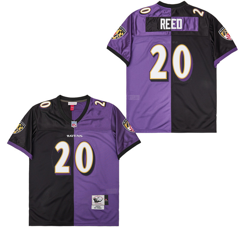 Ed Reed 20 Baltimore Ravens Two-Toned Throwback Men Jersey - Purple/Black JS5343 nicesnker