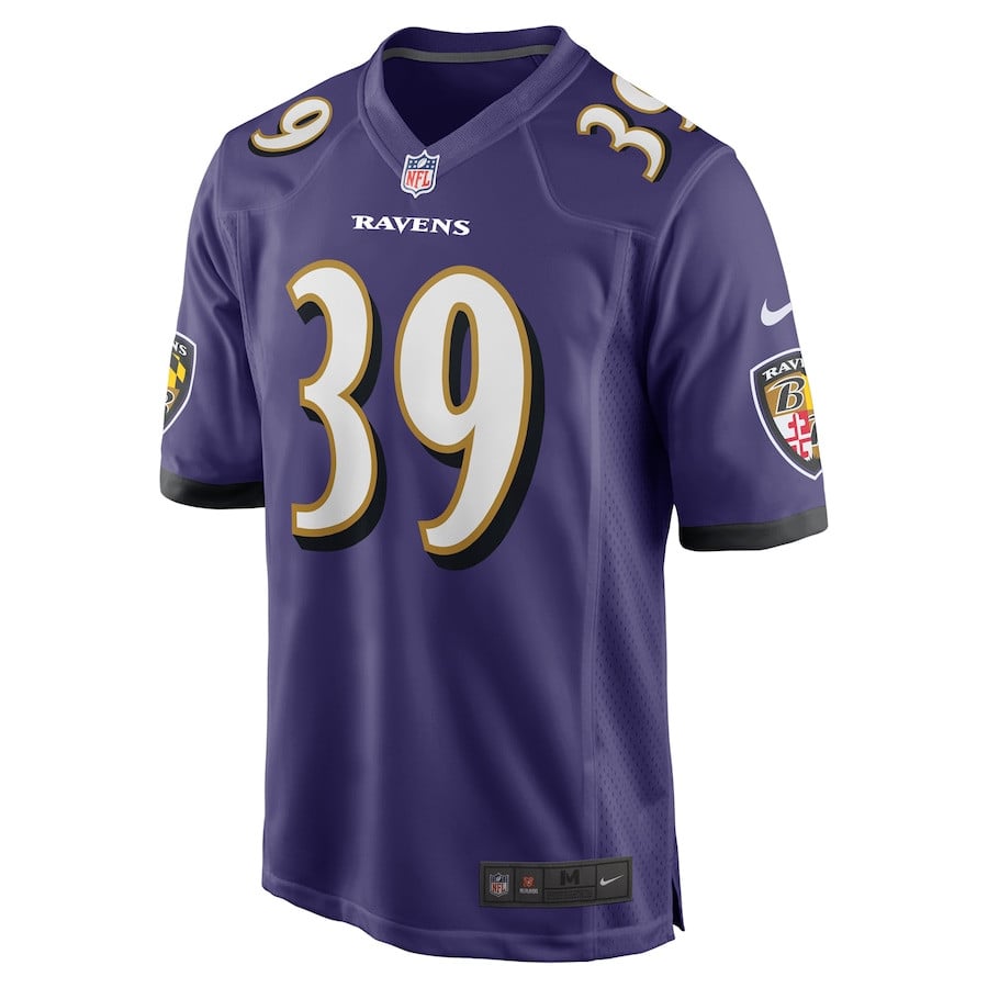 Alternative view of Eddie Jackson 39 Baltimore Ravens Team Game Men Jersey - Purple JS1495 nicesnker