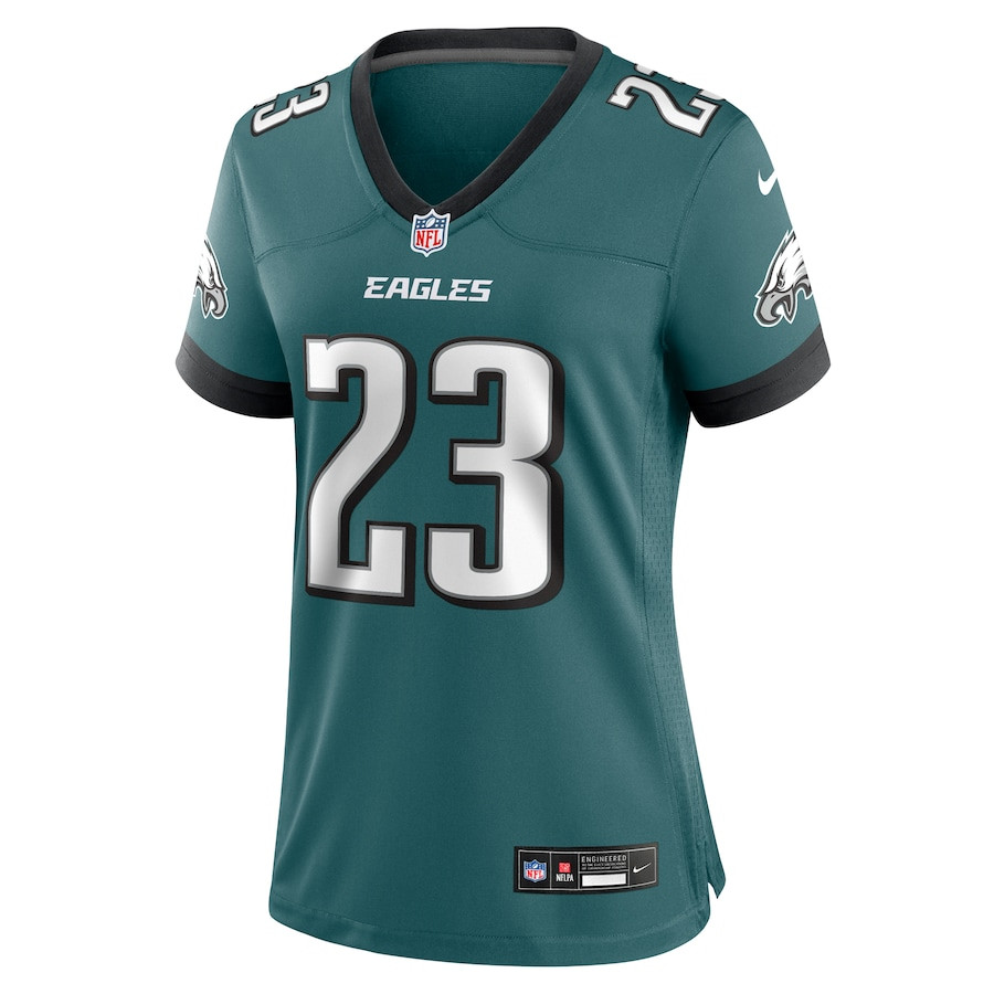 Alternative view of Eli Ricks 23 Philadelphia Eagles Women's Team Game Jersey - Midnight Green JS9509 nicesnker