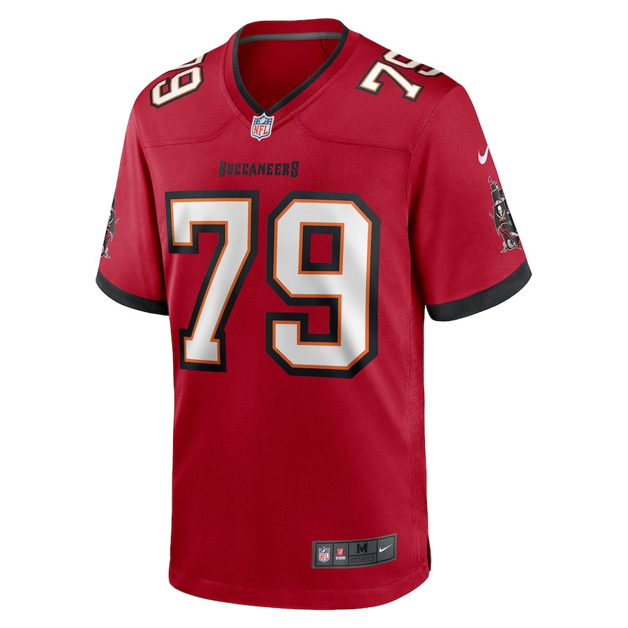 Alternative view of Elijah Klein 79 Tampa Bay Buccaneers Game Men Jersey - Red JS9611 nicesnker