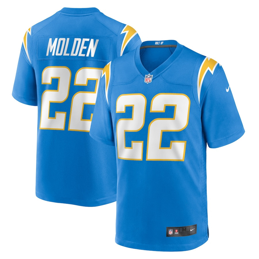 Elijah Molden 22 Los Angeles Chargers Team Game Men Jersey - Powder Blue JS1393 nicesnker