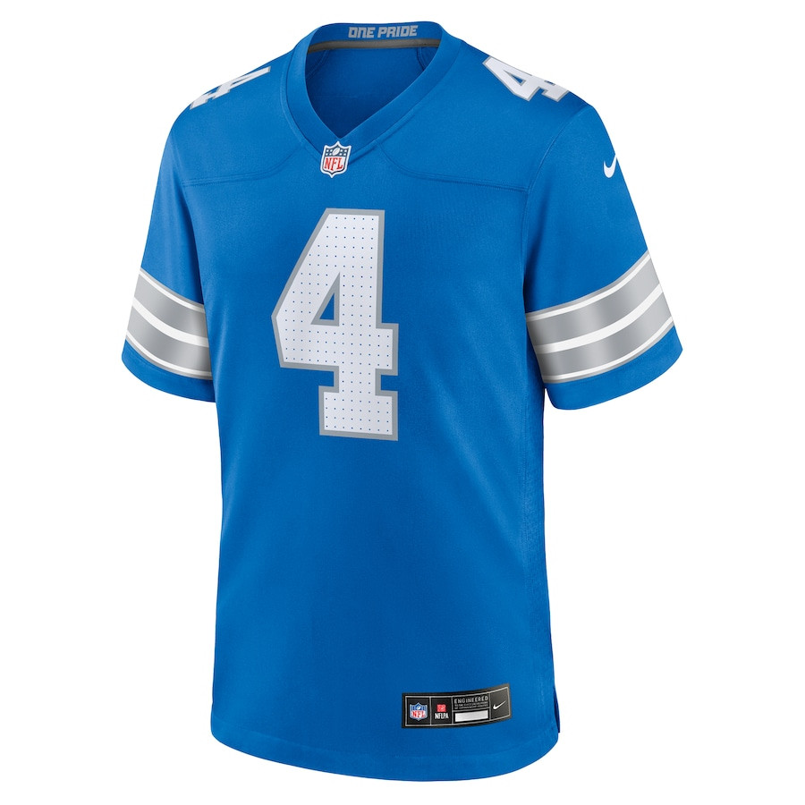 Alternative view of Emmanuel Moseley 4 Detroit Lions Team Game Men Jersey - Blue JS2415 nicesnker