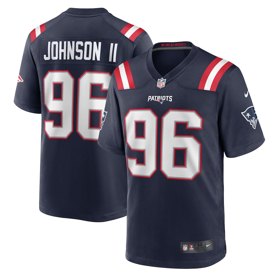 Eric Johnson II 96 New England Patriots Game Men Jersey - Navy JS4094 nicesnker