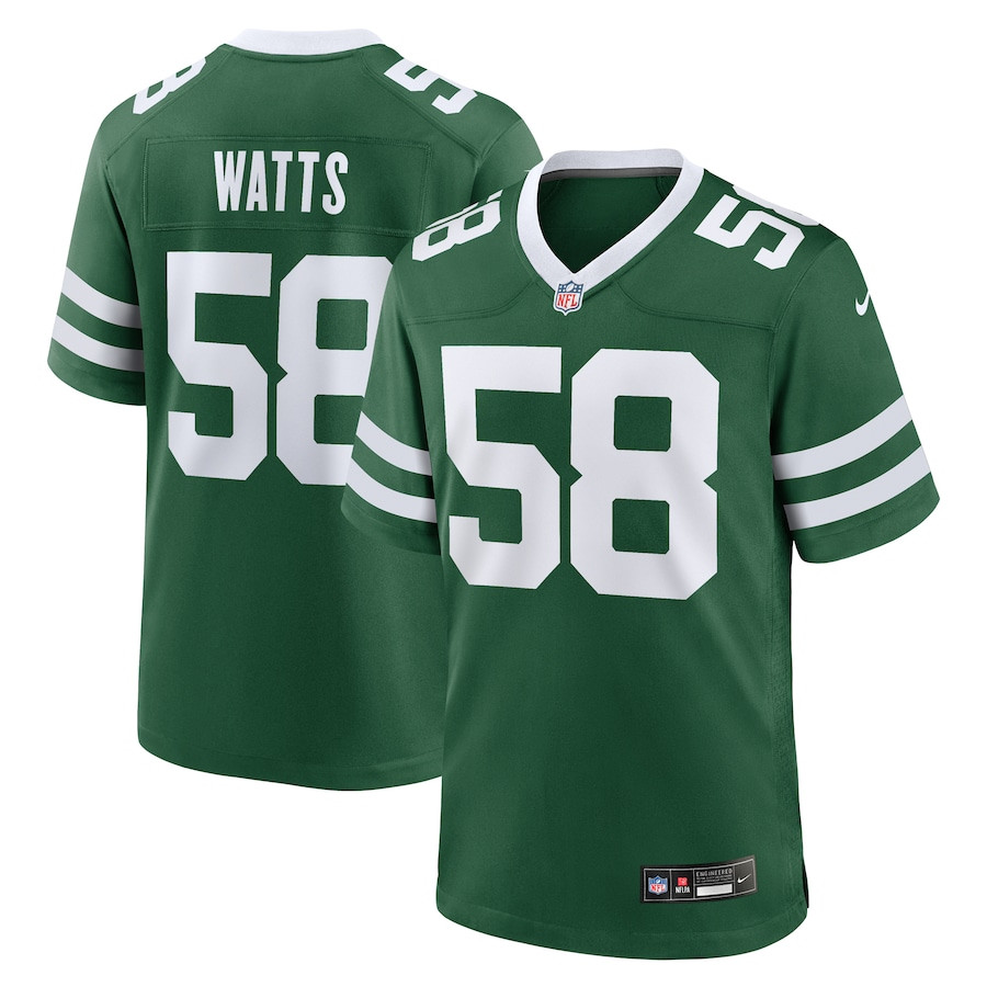Eric Watts 58 New York Jets Team Game Men Jersey - Legacy Green JS5164 nicesnker