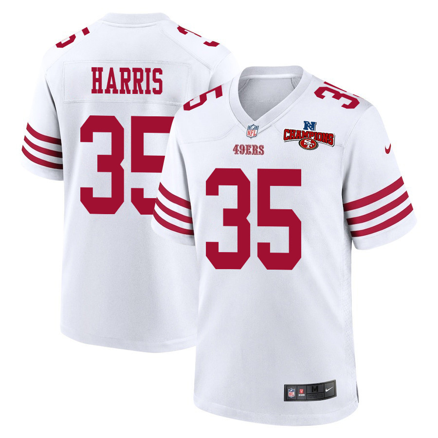 Erik Harris 35 San Francisco 49ers NFC Champions Patch Game Men Jersey - White JS6862 nicesnker
