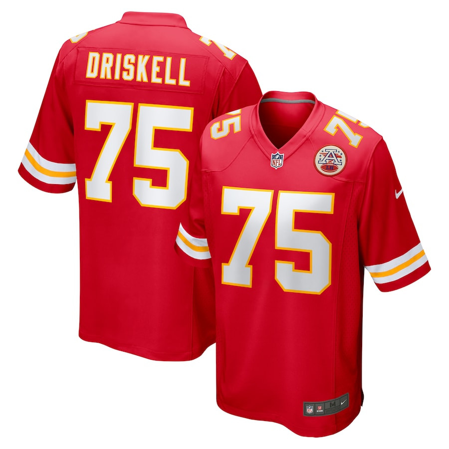 Ethan Driskell 75 Kansas City Chiefs Game Men Jersey - Red JS6138 nicesnker