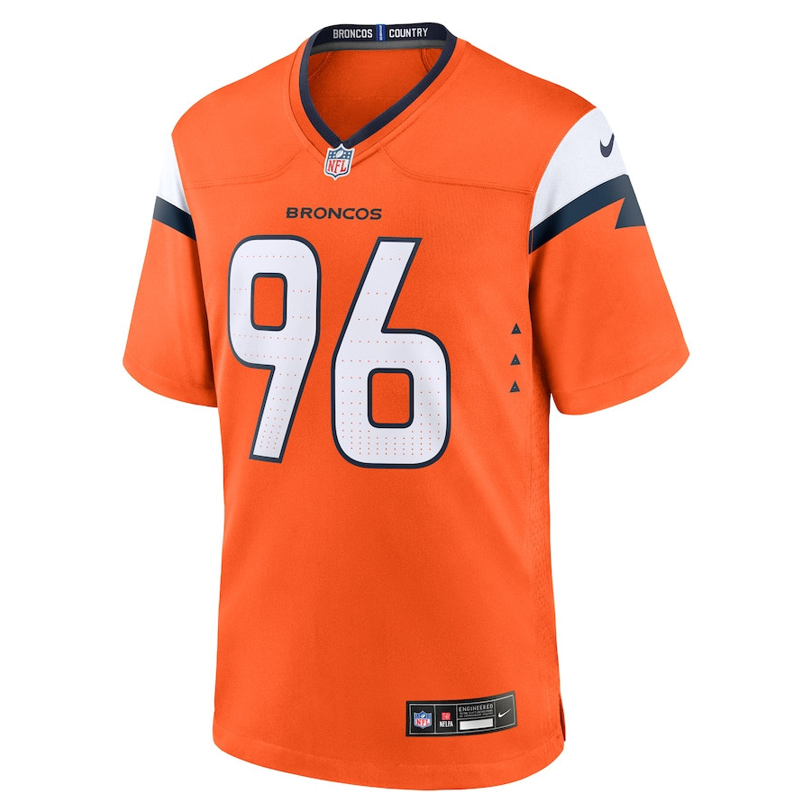 Alternative view of Eyioma Uwazurike 96 Denver Broncos Team Game Men Jersey - Orange JS9629 nicesnker