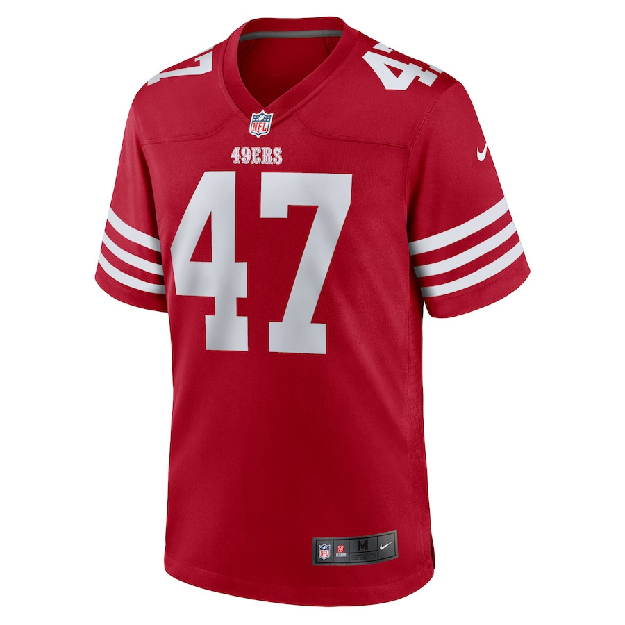 Alternative view of Ezekiel Turner 47 San Francisco 49ers Team Game Men Jersey - Scarlet JS7470 nicesnker