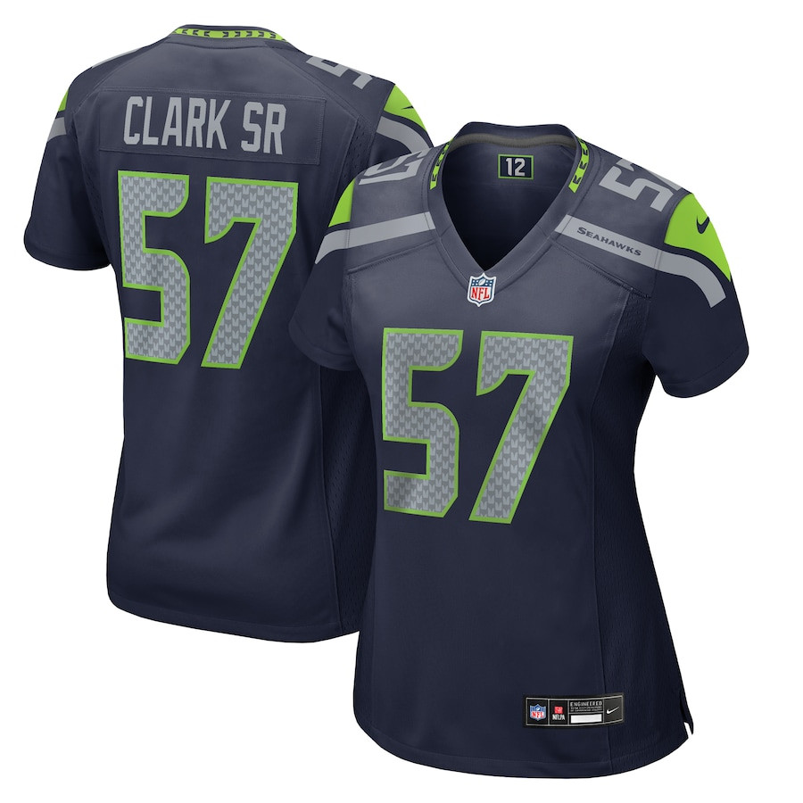 Frank Clark 57 Seattle Seahawks Game Women Jersey - College Navy JS1140 nicesnker