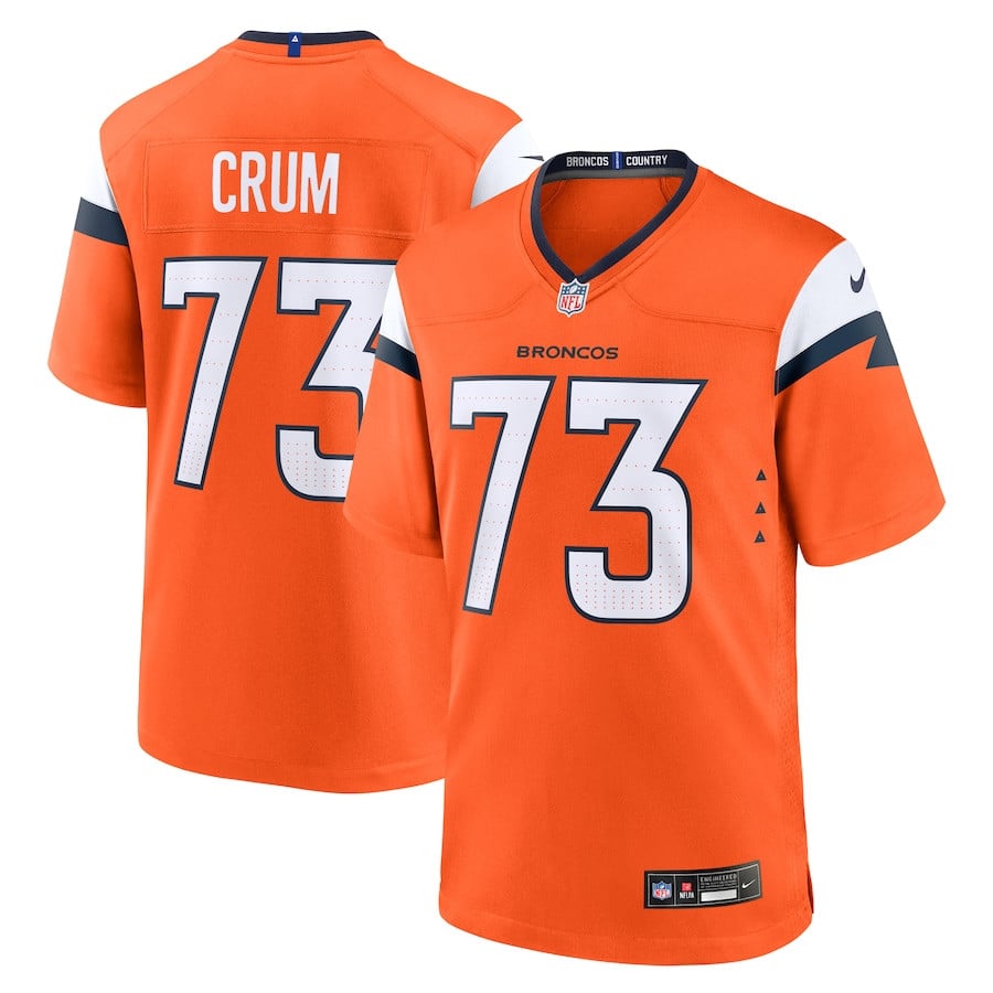 Frank Crum 73 Denver Broncos Team Game Men Jersey - Orange JS6293 nicesnker