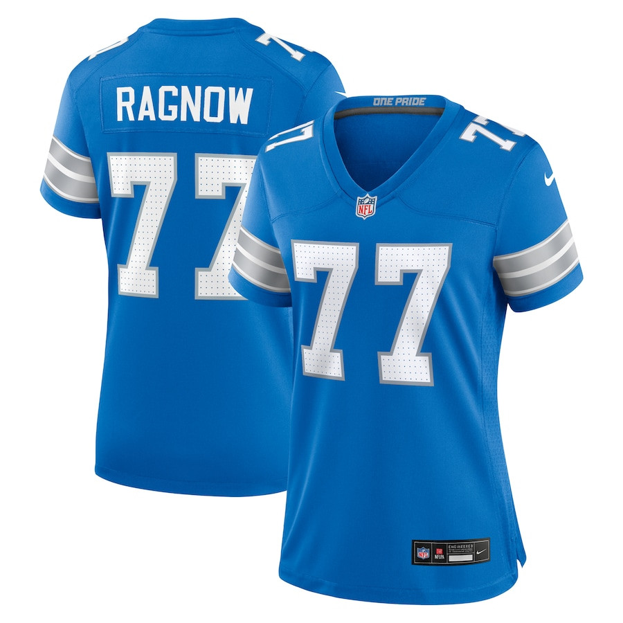 Frank Ragnow 77 Detroit Lions Women's Team Game Jersey - Blue JS2033 nicesnker