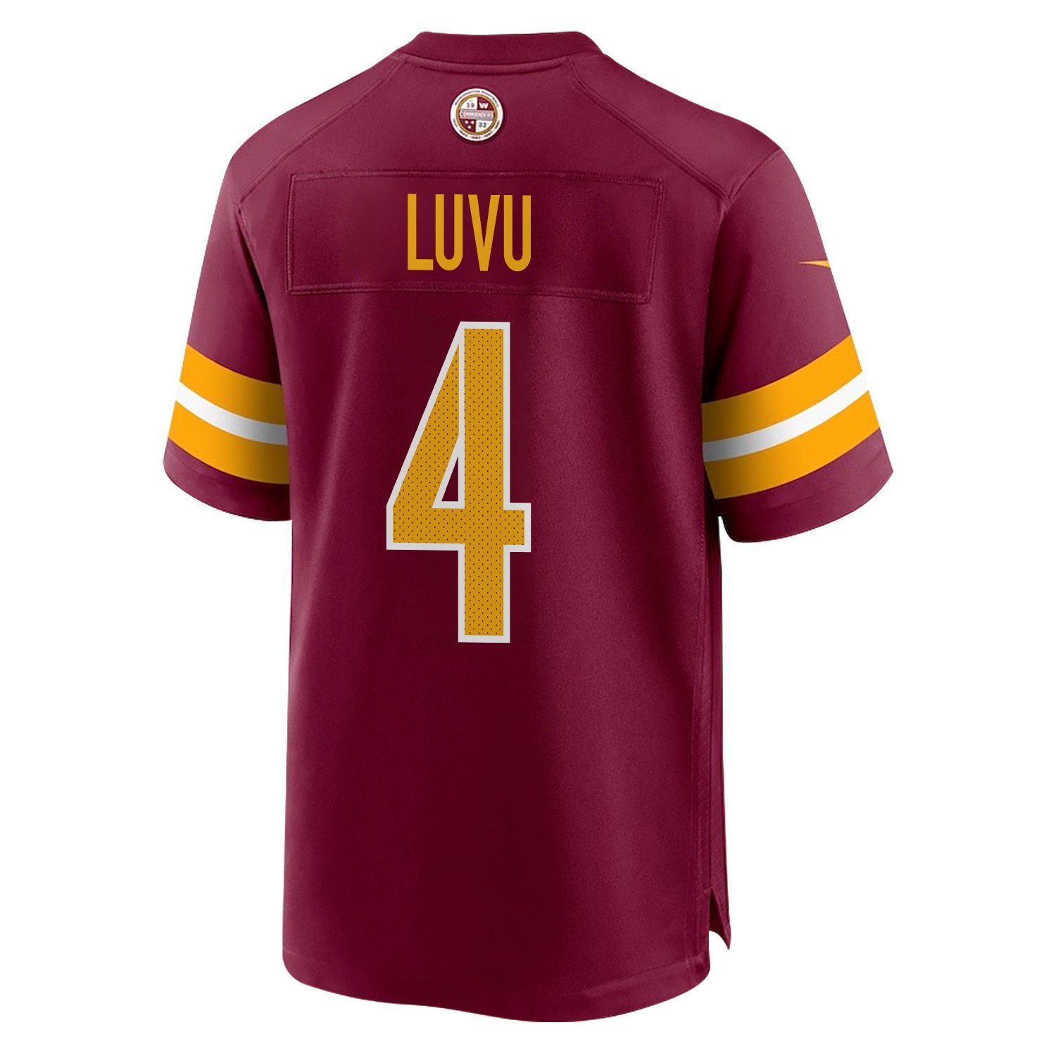 Alternative view of Frankie Luvu 4 Washington Commanders Super Bowl LIX Champions Patch 'New Orleans - Where Passion Ignites' EMBROIDERED Game Men Jersey - Burgundy JS3103 nicesnker