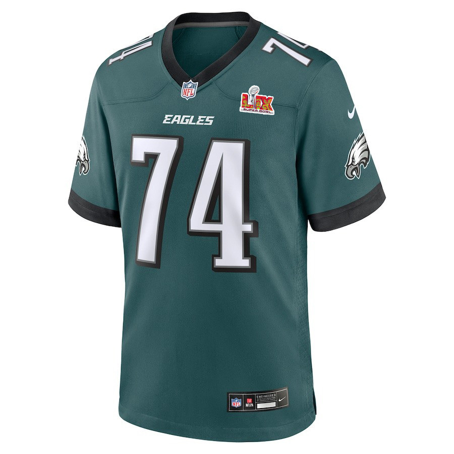 Alternative view of Fred Johnson #74 Philadelphia Eagles Super Bowl LIX Jersey - Men's - Midnight Green JS4447 nicesnker