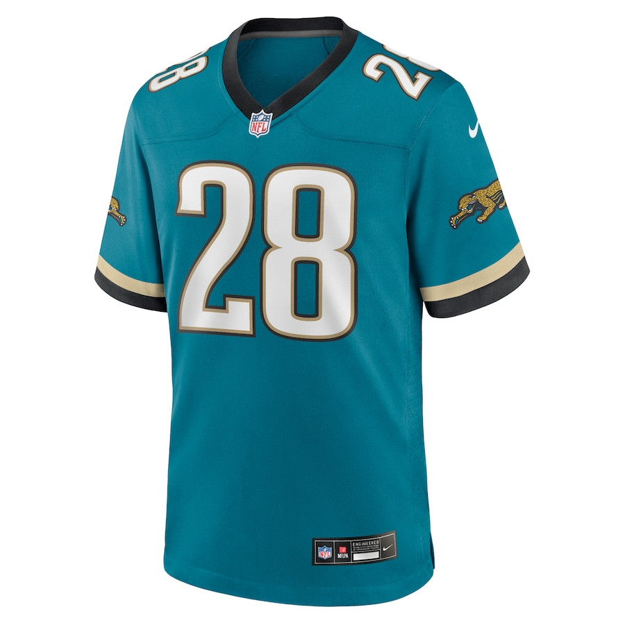 Alternative view of Fred Taylor 28 Jacksonville Jaguars Prowler Throwback Player Game Men Jersey - Teal JS4424 nicesnker