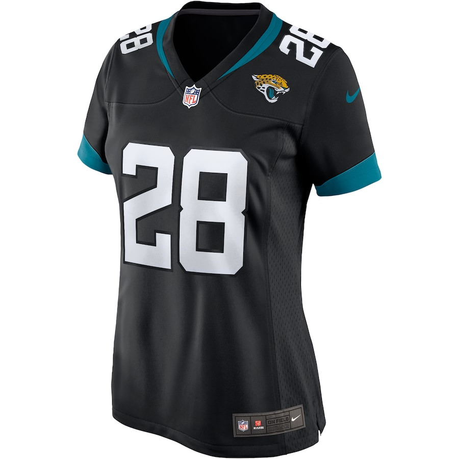 Alternative view of Fred Taylor 28 Jacksonville Jaguars Women Game Retired Jersey - Black JS1378 nicesnker
