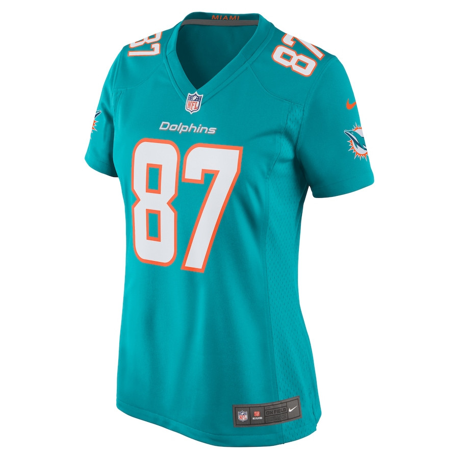 Alternative view of Freddie Swain 87 Miami Dolphins Women Game Jersey - Aqua JS4929 nicesnker