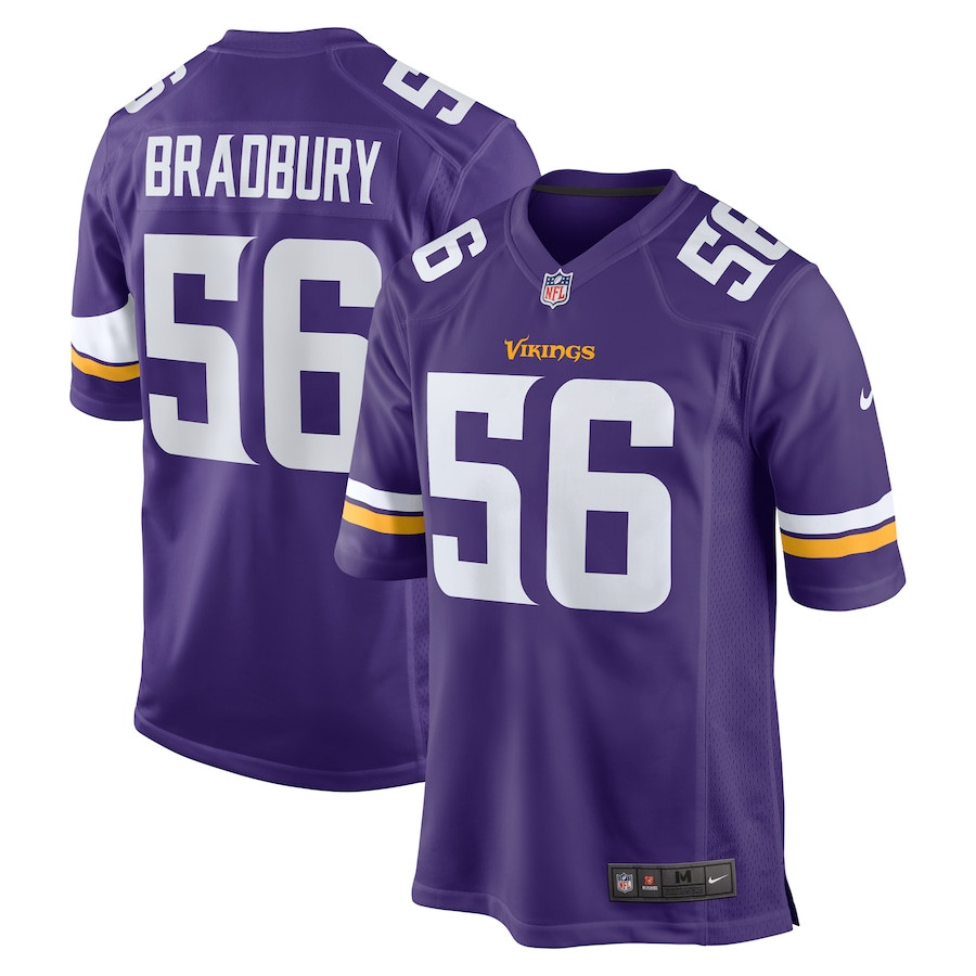 Garrett Bradbury 56 Minnesota Vikings Men Game Jersey - Purple JS4929 nicesnker