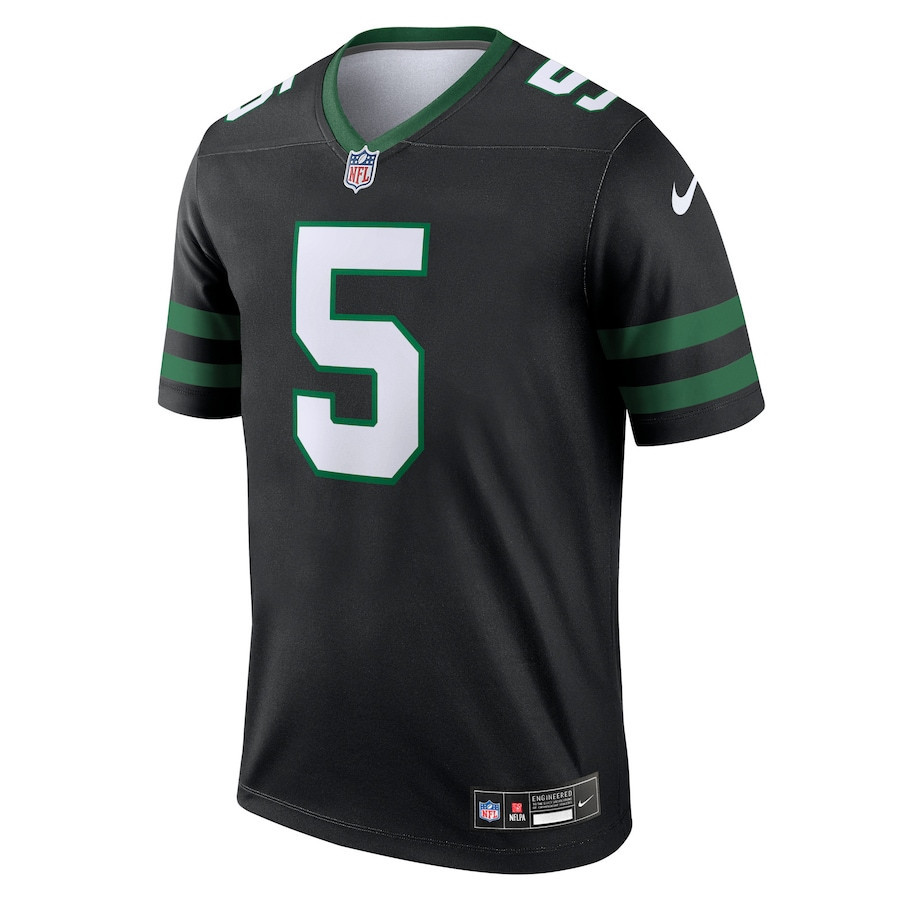 Alternative view of Garrett Wilson 5 New York Jets Alternate Legend Jersey - Men, Legacy Black JS8482 nicesnker