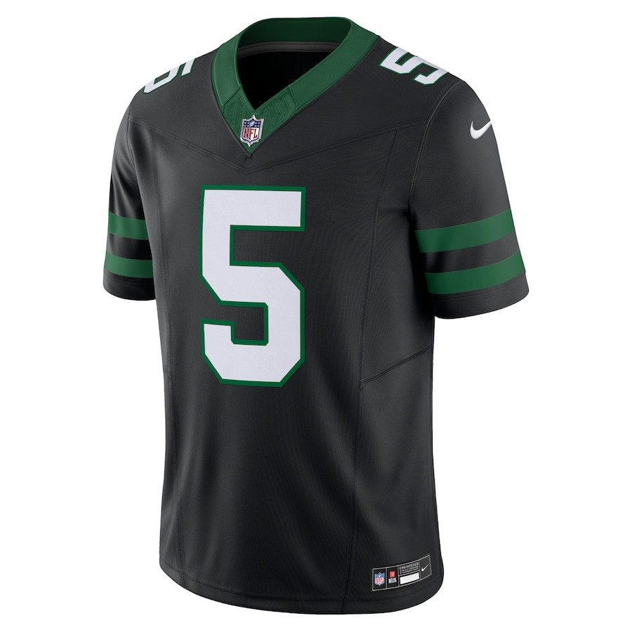 Alternative view of Garrett Wilson 5 New York Jets Alternate Vapor F.U.S.E. Limited Jersey - Legacy Black JS9819 nicesnker
