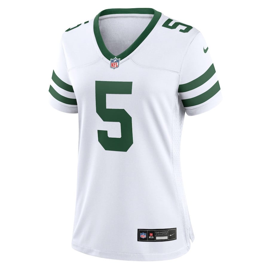 Alternative view of Garrett Wilson 5 New York Jets Game Jersey - Women, White JS8882 nicesnker