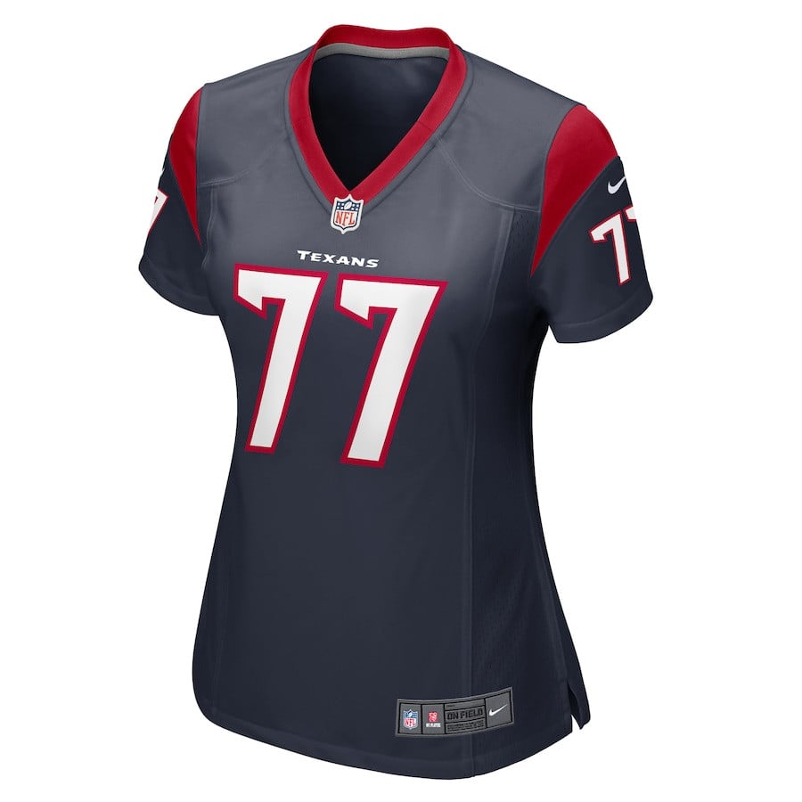 Alternative view of George Fant 77 Houston Texans Women Game Jersey - Navy JS8054 nicesnker