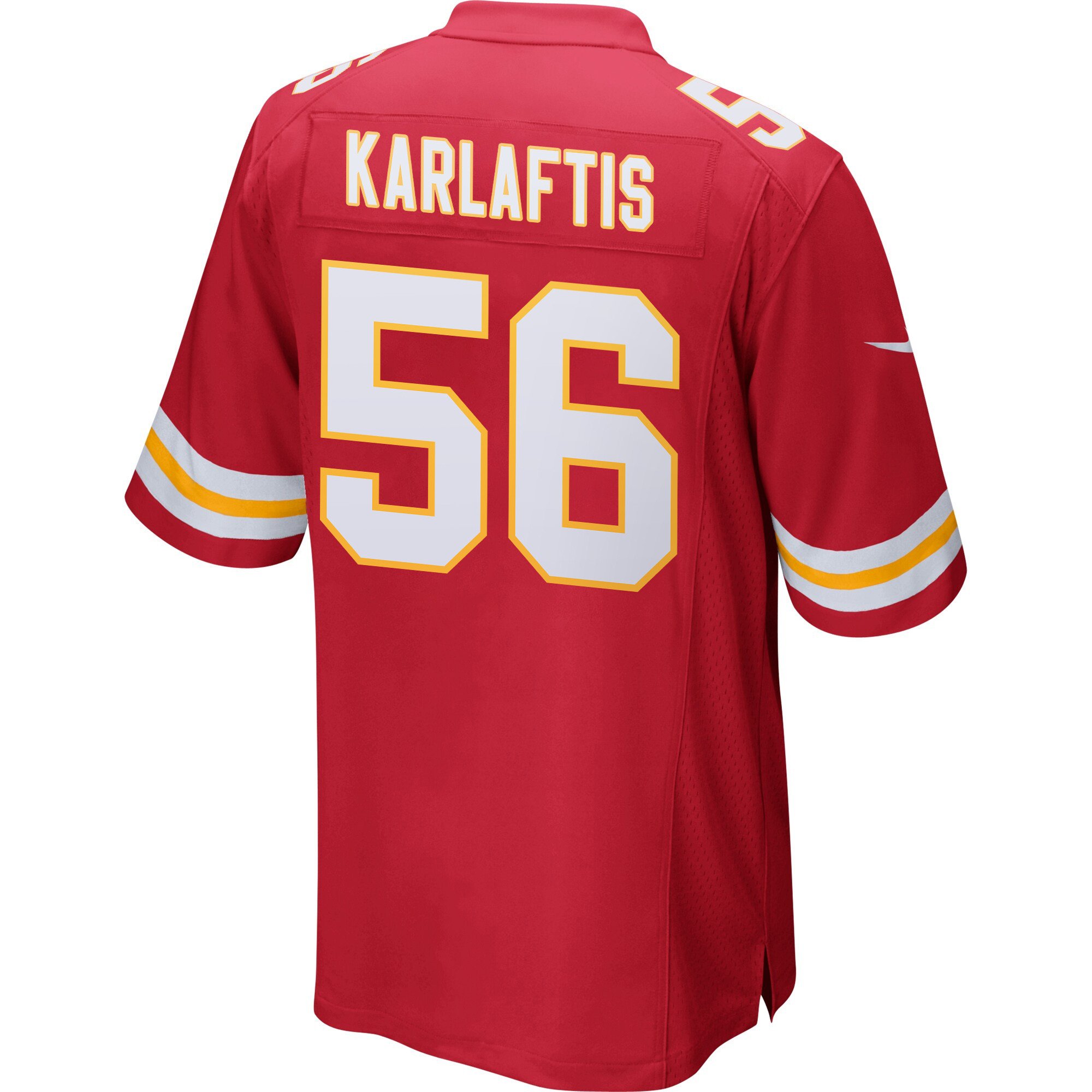 Alternative view of George Karlaftis 56 Kansas City Chiefs Super Bowl LIX Champions Patch 'New Orleans - Where Legends Are Made' EMBROIDERED Game Men Jersey - Red JS1714 nicesnker