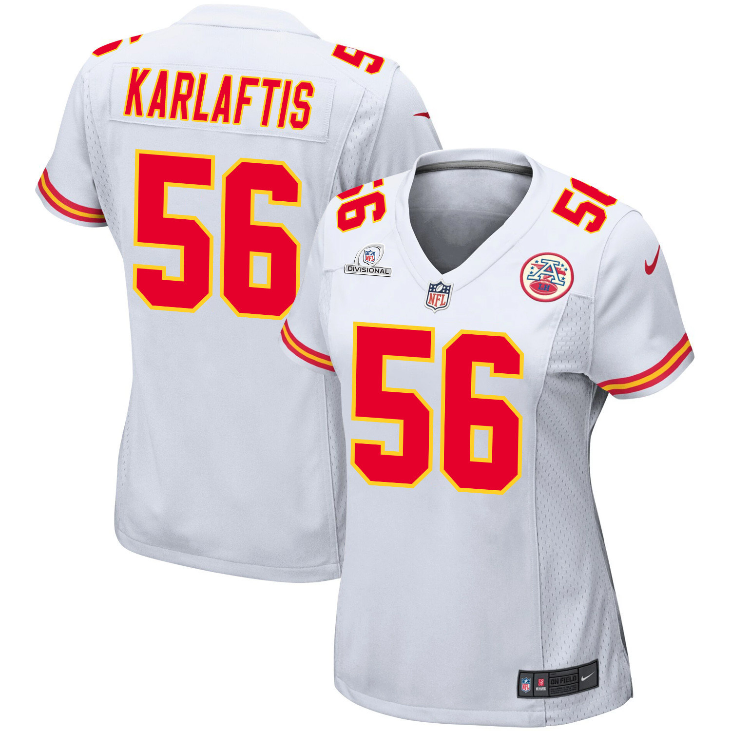 George Karlaftis 56 Kansas City Chiefs Super Bowl LVIII Patch Game Women Jersey - White JS9741 nicesnker