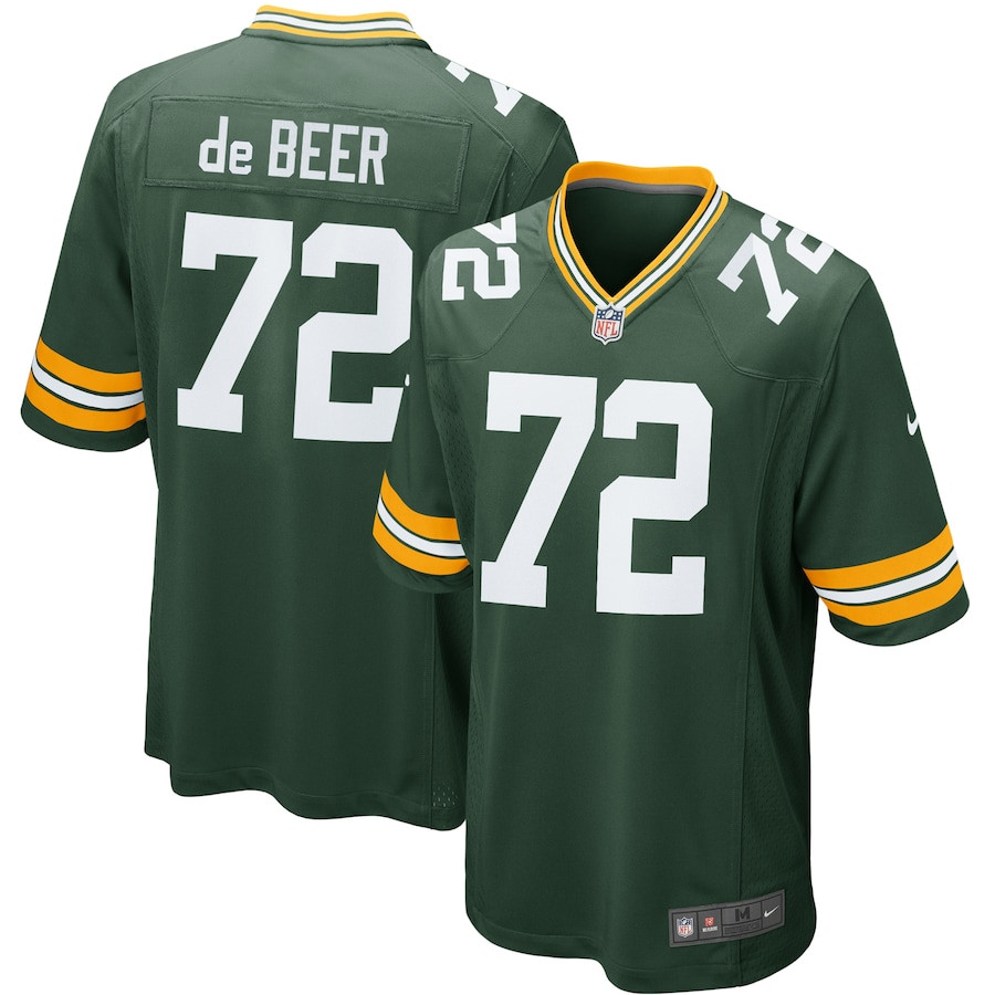 Gerhard de Beer 72 Green Bay Packers YOUTH Game Jersey - Green JS3424 nicesnker
