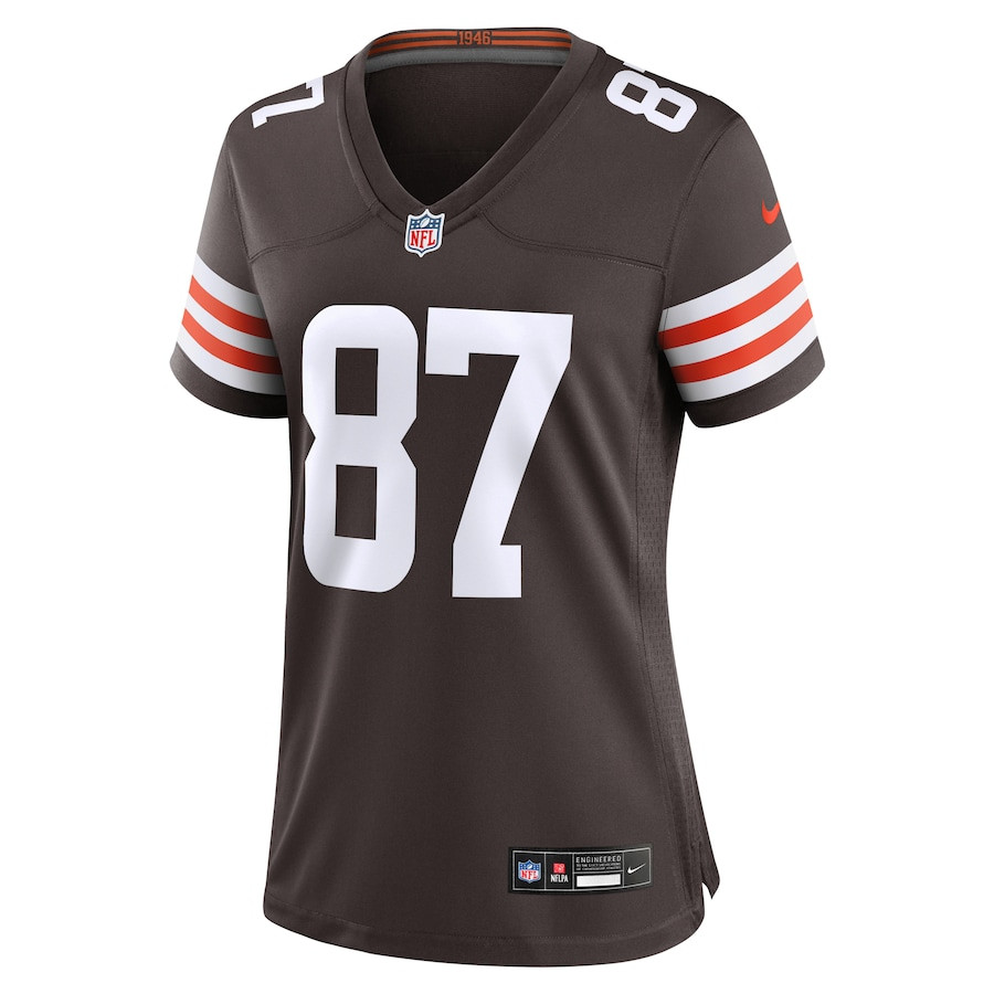 Alternative view of Giovanni Ricci 87 Cleveland Browns Women's Game Jersey - Brown JS7522 nicesnker