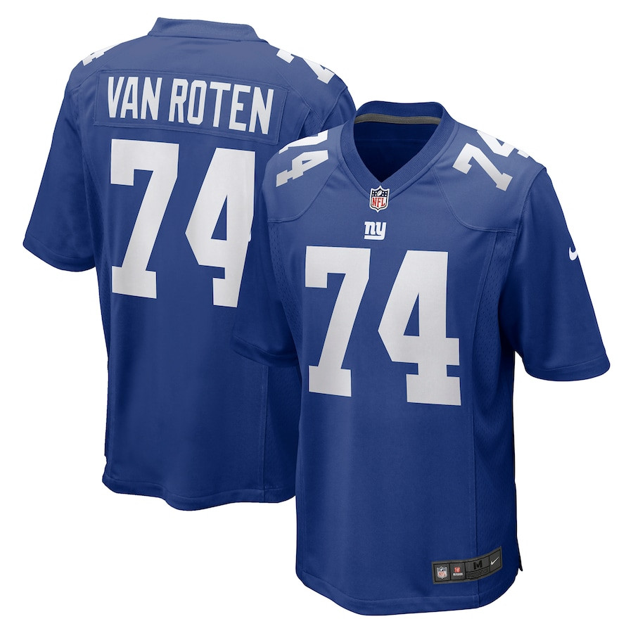 Greg Van Roten 74 New York Giants Team Game Men Jersey - Royal JS5265 nicesnker