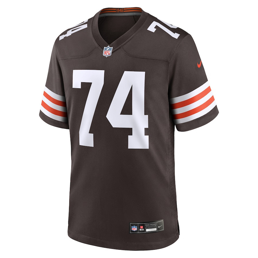Alternative view of Hakeem Adeniji 74 Cleveland Browns Game Men Jersey - Brown JS2945 nicesnker