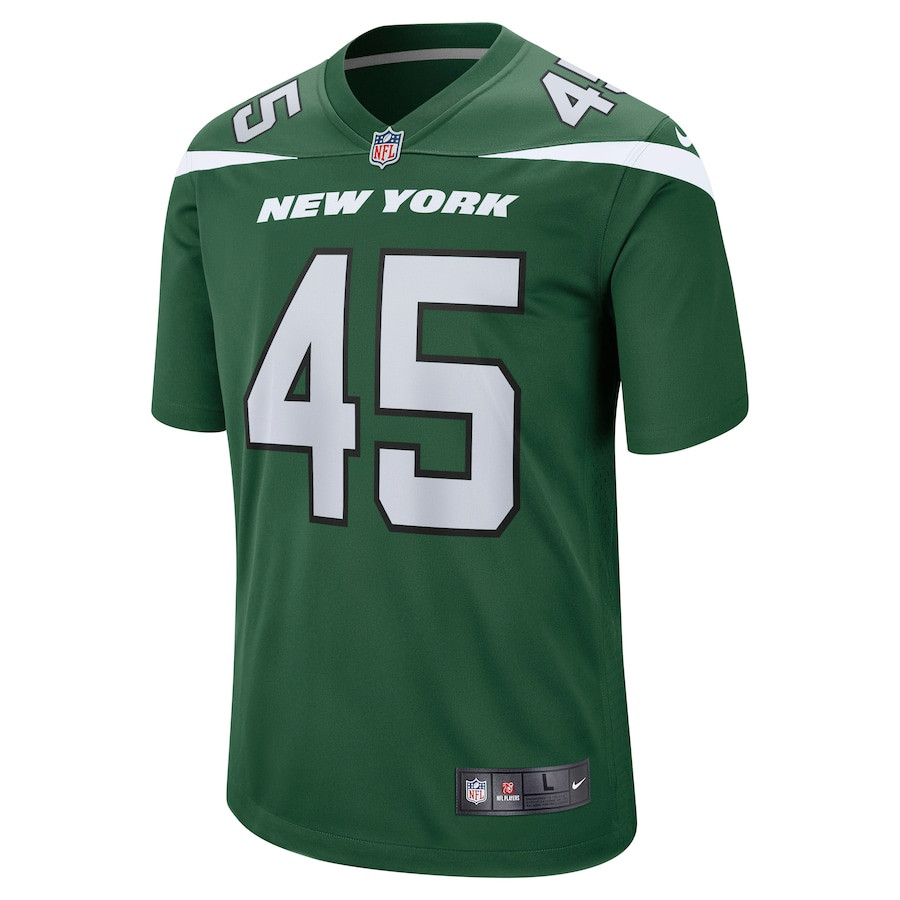 Alternative view of Hamsah Nasirildeen 45 New York Jets Men Game Jersey - Gotham Green JS7826 nicesnker