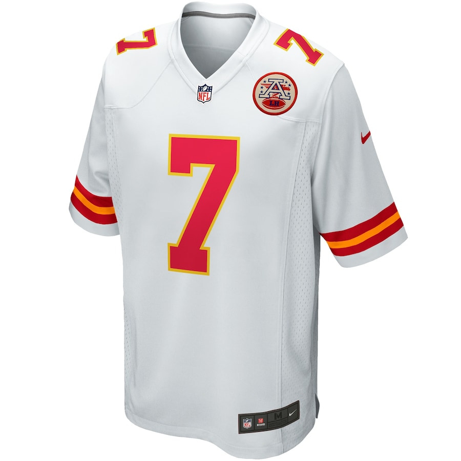 Alternative view of Harrison Butker 7 Kansas City Chiefs Game Men Jersey - White JS5911 nicesnker