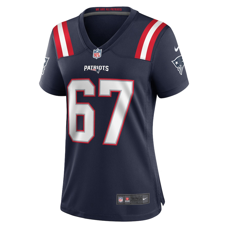 Alternative view of Hayden Howerton 67 New England Patriots Women Home Game Jersey - Navy JS8934 nicesnker