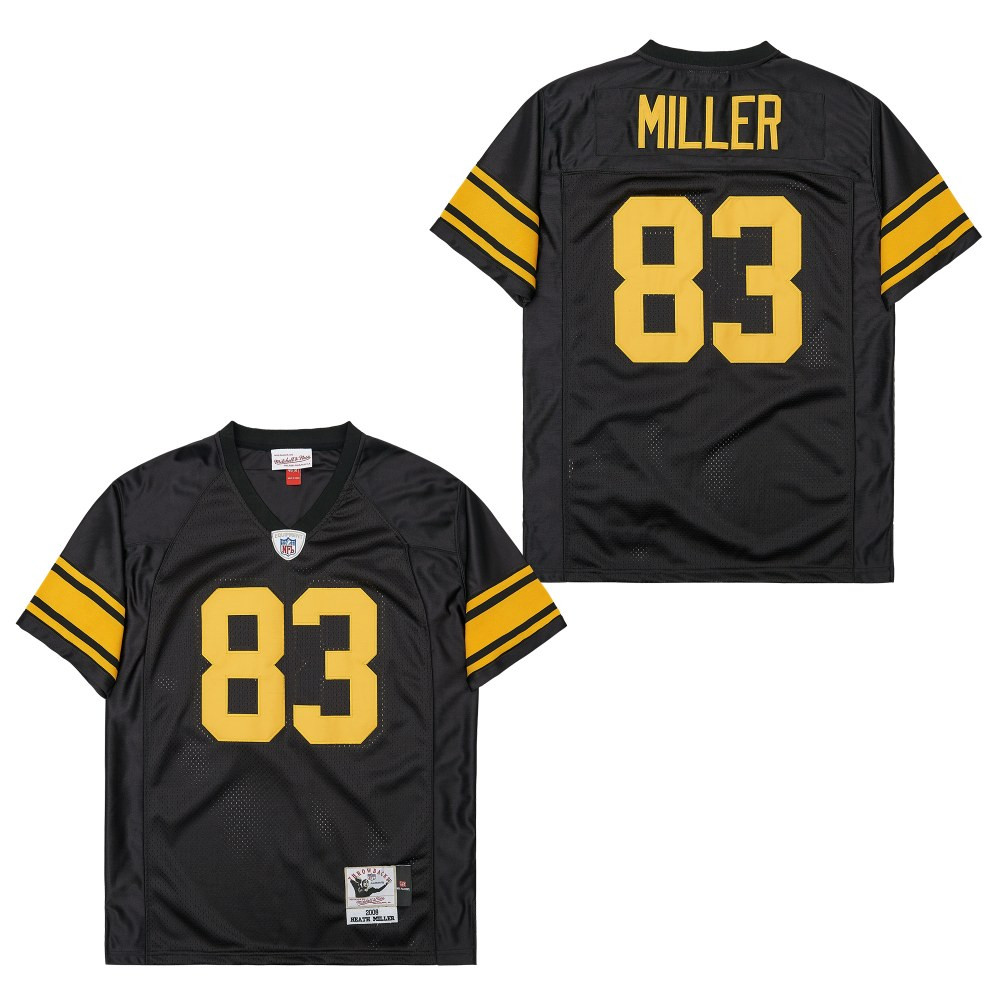 Alternative view of Heath Miller 83 Pittsburgh Steelers Retro Throwback Men Jersey - Black JS4084 nicesnker